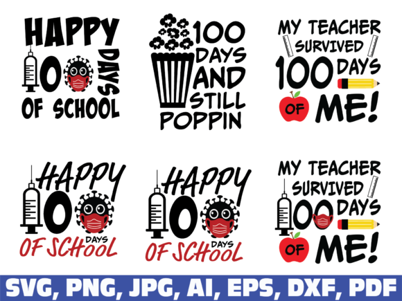 100 Days of School, Quarantine: Graphics for Crafts