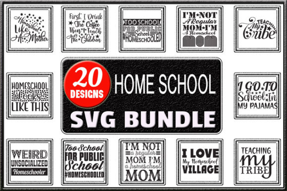 HOME SCHOOL Quotes Designs Bundle for Crafts and Graphics